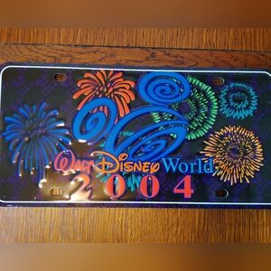 Walt Disney World Aluminum Metal License Plate 2004 Fireworks